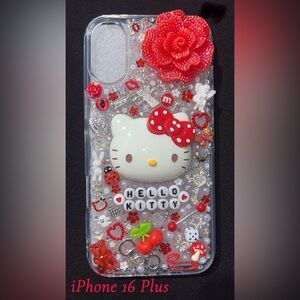 Hello Kitty Red and White Glitter Phone Case